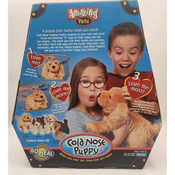 Playmates Amazing Pets Cold Nose Puppy Yorkshire Terrier Open Box Barks Wag Tail - Picture 9 of 16